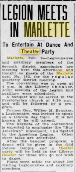 Liberty Theater - FEB 9 1933 ARTICLE MENTIONING THEATER